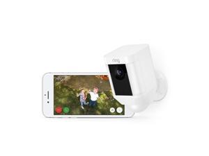 Ring Indoor/Outdoor 1080HD Wired Security Camera with LED Spotlight, White