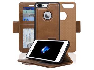 Navor iPhone 7 Plus Case Detachable Magnetic Housing Wallet Case Microfiber Layer to Protect Screen from Scratches wit