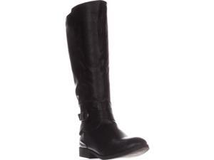 SC35 Madixe Wide-Calf Riding Boots, Black, 7.5 US