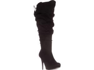 TS35 Brisa Wide Calf Platform Knee-High Boots, Black, 9.5 W US