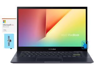 ASUS VivoBook Flip 14 Home & Business 2-in-1 Laptop (AMD Ryzen 7 5700U 8-Core, 14.0" 60Hz Touch Full HD (1920x1080), AMD Radeon, 8GB RAM, Win 11 Home) with Microsoft 365 Personal , Hub