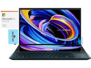 ASUS Zenbook Pro Duo 15 OLED Home & Business Laptop (Intel i9-12900H 14-Core, 15.6" 60Hz Touch 4K Ultra HD (3840x2160), GeForce RTX 3060, Win 11 Pro) with Microsoft 365 Personal , Hub