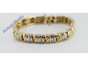14k White & Yellow Gold Round Cut Vintage Style Two Tone Diamond Fashion Bracelet (1.75 Ct, G-H, SI1)