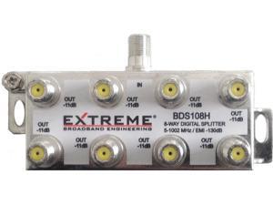EXTREME 8 WAY BALANCED HD DIGITAL 1GHz HIGH PERFORMANCE HORIZONTAL COAX CABLE SPLITTER - BDS108H