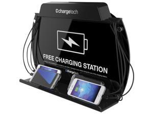 CHARGETECH WALL MOUNT/TABLE TOP CHARGING STATION. INCL. 8 BRAIDED CABLES - 3 APP CHARGETECH WALL MOUNT/TABLE TOP CHARGING STATION. INCL. 8 BRAIDED CABLES - 3 APP