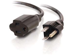 C2G 03114 18 AWG Outlet Saver Power Extension Cord (NEMA 5-15P to NEMA 5-15R) TAA Compliant, Black (3 Feet, 0.91 Meters)
