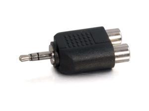 C2G 40645 3.5mm Stereo Male To Dual RCA Female Audio Adapter, TAA Compliant, Black