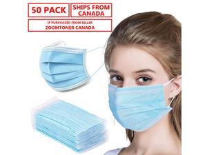Ships from Canada - 50 Pack Disposable Face Mask Safety Mask , 3-Ply Ear Loop -Ships from Canada - In Stock