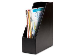 Dacasso Office Reception Waiting Room Décor Storage Accessory Econo-Line Black Leather Magazine Rack