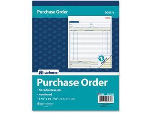 Adams Purchase Order Form - 50 Sheet(s) - Tape Bound - 2 Part - Carbonless - 10.68" x 8.37" Sheet Size - 1Each