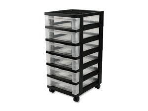 6-Drawer Rolling Cart with Organizer Top 6-Drawer Rolling Cart with Organizer Top