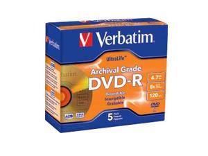 Verbatim DVD-R 4.7GB 16X UltraLife Gold Archival Grade with Branded Surface and Hard Coat - 5pk Jewel Case Verbatim DVD-R 4.7GB 16X UltraLife Gold Archival Grade with Branded Surface and Hard Coat - 5pk Jewel Case