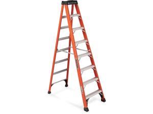 Louisville Ladder - FS1408HD - Louisville 8 ft Fiberglass Step Ladder - 7 Step - 375 lb Load Capacity96 - Orange