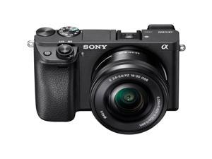Sony Alpha 6300 242 Megapixel Mirrorless Camera with Lens16 mm50 mm Black