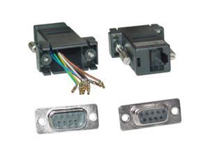 Cable Wholesale DB9 Male to RJ45 Modular Adapter Jack - Black Cable Wholesale DB9 Male to RJ45 Modular Adapter Jack - Black