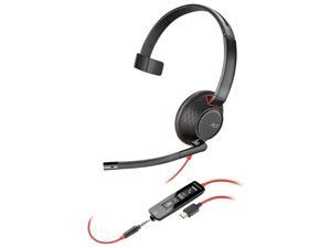 Plantronics - 207577-03 Blackwire C5210 Headset - Mono - USB Type A - Wired - 20 Hz - 20 kHz - Over-The-Head - Monaural - Supra-Aural - Noise Cancelling Microphone