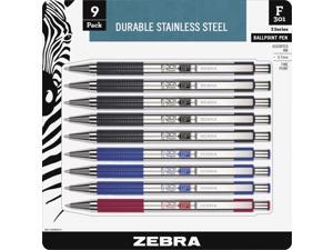 Zebra Pen BCA F-301 Stainless Steel Ballpoint Pens