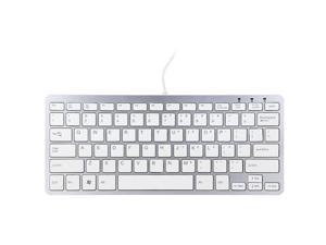 R-Go Tools Compact Ergonomic Wired Keyboard, QWERTY, White