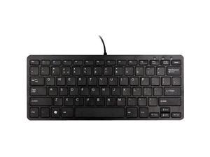 R-Go Tools Compact Ergonomic Wired Keyboard, QWERTY, Black