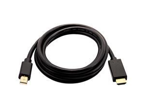V7 Black Video Cable Mini DisplayPort Male to HDMI Male 2m 6.6ft V7 Black Video Cable Mini DisplayPort Male to HDMI Male 2m 6.6ft