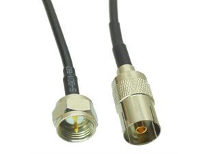 Cable RG174 6inch Fakra SMB Z 5021 male plug to MMCX male 90° RF Pigtail Jumper