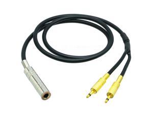PRO signal 3.5mm plug stereo TRS to 2x DIY Cable 6.35mm mono TS RCA male L-4E6S