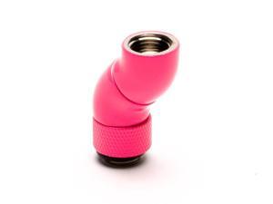 UV Pink PrimoChill Male to Female G1//4 90 Degree Rotary Elbow Fitting