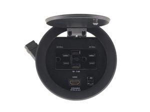 Kramer RTBUS-24(B) Round Table Connection Bus with 2 US Power Sockets/2 USB Chargers and 1 HDMI Connector Kramer RTBUS-24(B) Round Table Connection Bus with 2 US Power Sockets/2 USB Chargers and 1 HDMI Connector