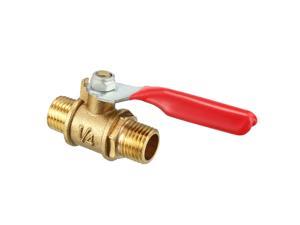 Brass Air Ball Valve Shut Off Switch 6mm Hose Barb with Clamps Red Handle 2Pcs 