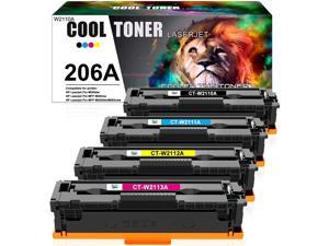 Cool Toner Compatible Toner Cartridge Replacement for HP 206A 206X W2110A W2111A W2112A W2113A Color Laserjet Pro M255dw MFP M283fdw M283cdw M283 M255 Printer Ink Black Cyan Yellow Magenta 4Pack