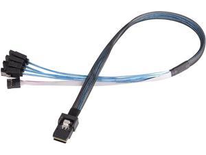 AdcAudx Internal Mini-SAS to SATA-Cable:0.5M Mini SAS 36Pin SFF-8087 to 4 SATA-Forward-Breakout SAS-Controller to SATA-Hard Drive Cable 1.6FT 