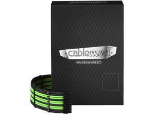 CableMod C-Series Pro ModMesh Sleeved Cable Kit for Corsair RM Black Label/RMi/RMX (Black + Light Green)