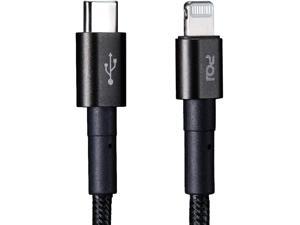 PQI MFi Certified Apple iPhone Charger Cable -Nylon Braided USB C to Lightning Cable - 3.3ft (100cm) Stellar Black Charging Cord - Compatible with Apple iPhone 12 Pro Max, 11, and More