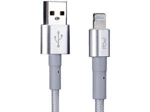 PQI MFi Certified Apple iPhone Charger Cable -Nylon Braided USB C to Lightning Cable - 4.9ft (150cm) Arctic Silver Charging Cord - Compatible with Apple iPhone 12 Pro Max, 11, and More