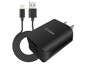 Cellet Wall Charger UL Listed Compatible with Lightning Cable Apple iPhone 11 Pro 11 Pro Max 11 Xr Xs Max Xs X SE 8 Plus 8 7 Plus 7 6S 8 PIN iPad Air Mini Pro MFI Certified Included -Black