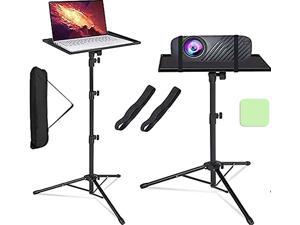 Universal Projector Stand Foldable Portable Laptop Tripod Projector Stand Adjustable 180° Height 23''-63'' Tripod for Projector with Tray 15'' x 12'' with Carrying Bag for Home Office School Stage