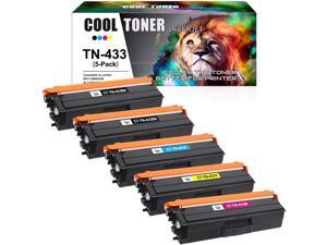 Cool Toner Compatible Toner Cartridge Replacement for Brother TN433 TN-433 TN431 Brother HL-L8360Cdw MFC-L8900Cdw HL-L8260Cdw MFC-L8610Cdw HL-L8360Cdwt Printer Ink (Black Cyan Magenta Yellow, 5 Pack)