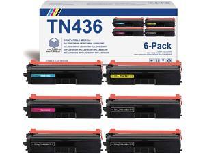 2BK+1C+1M+1Y TN436BK,TN436C,TN436M,TN436Y Compatible TN436 TN-436 Extra High Yield Toner Cartridge Replacement for Brother HL-L8260CDW L9310CDW L9310CDWTT MFC-L8690CDW L8900CDW L9570CDWT Printer 5PK 