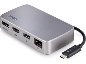 Elgato Thunderbolt 3 Mini Dock - with Built-In Thunderbolt Cable, 40 GB/s, Dual 4K Support, USB 3.1 Gen 1, Gigabit Ethernet