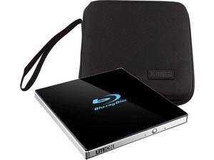 LITE-ON Portable Drive & Blu-Ray Player - 4K Player for Windows and Mac w/ 3.0 USB - External UltraSlim Portable BD Writer w/Carry Case (Black)