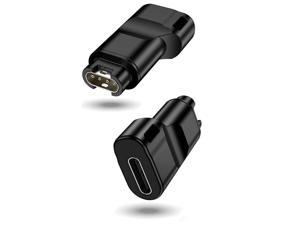Godeliver 2 Pack USB-C Female to for Garmin Smart Watchs Charing Male Connector, Type C Charger for Garmin Fenix 5 6 6XVenuVivoactive 3Forerunner 935 945Approach S10 S60, Black