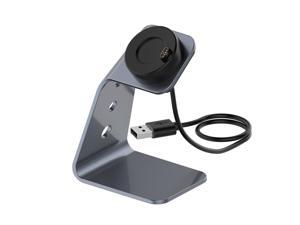 eiEuuk USB Charger Dock Holder Compatible with Garmin Enduro, Premium Aluminum Charging Cable Stand Base Station USB Data Syn Replacement for Garmin Enduro,Gray