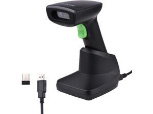 Fesjoy Barcode Scanner Handheld Barcode Scanner 1D Code Scanner 2.4G Wireless & USB Wired Bar Code Reader Compatible with Windows Android Mac Linux 