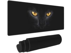 Cat Face with Yellow Eyes Large Mouse Pad 31.5 X 11.8in Long Extended Non Slip Rubber Multipurpose Work Game Office