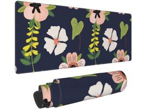 Pink Jasmine Flowers Large Mouse Pad 31.5 X 11.8in Long Extended Non Slip Rubber Multipurpose Work Game Office