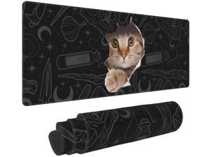 3D Cute Cat Animal Large Mouse Pad 31.5 X 11.8in Long Extended Non Slip Rubber Multipurpose Work Game Office