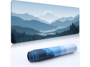 Desk Mat,Large Mouse Pad 35''×15.6''×0.12'' XXL Extended Gaming Mouse Pad Mat with Non-Slip Base Stitched Eges Mousepad for Computer,Office,Keyboard and Laptop - Vector Mountain