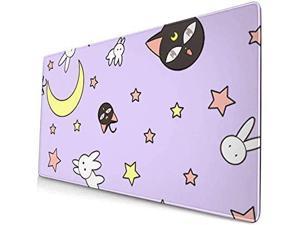 Purple Sailor Moon Mouse Pad Desk Mat Extra Large Cute Anime Long Keyboard Mouse Pad for Girls/Women
