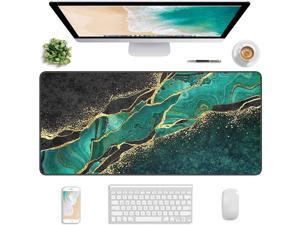XXL Large Desk Pad 30 x 14 Inch Waterproof Mouse Mat with Stitched Edges and Non-Slip Base for Women Office Gaming Atufsuat Extended Gaming Mouse Pad Big Computer Keyboard Mousepad White Marble 