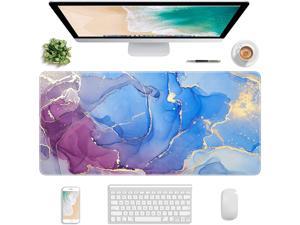 Light Pink Marble Atufsuat Extended Gaming Mouse Pad Waterproof Desk Pad with Stitched Edges and Non-Slip Base for Office Gaming Big Computer Keyboard Mousepad XXL Large Mouse Mat 30 x 14 Inch 
